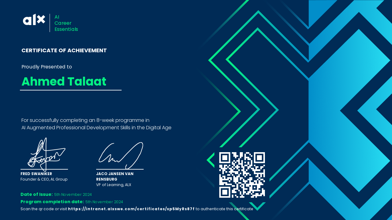 ALX AI Career Essentials Certificate